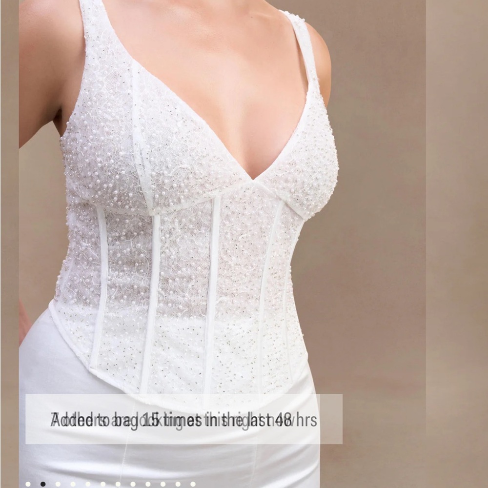 Elegant White Beaded Corset Top
